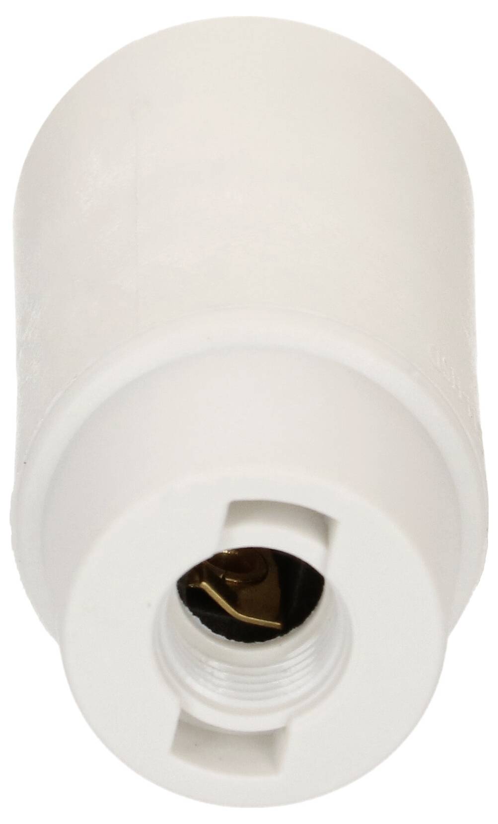 Support de lampe blanc en plastique avec ouverture filetée, adapté pour le montage d'ampoules standard.
