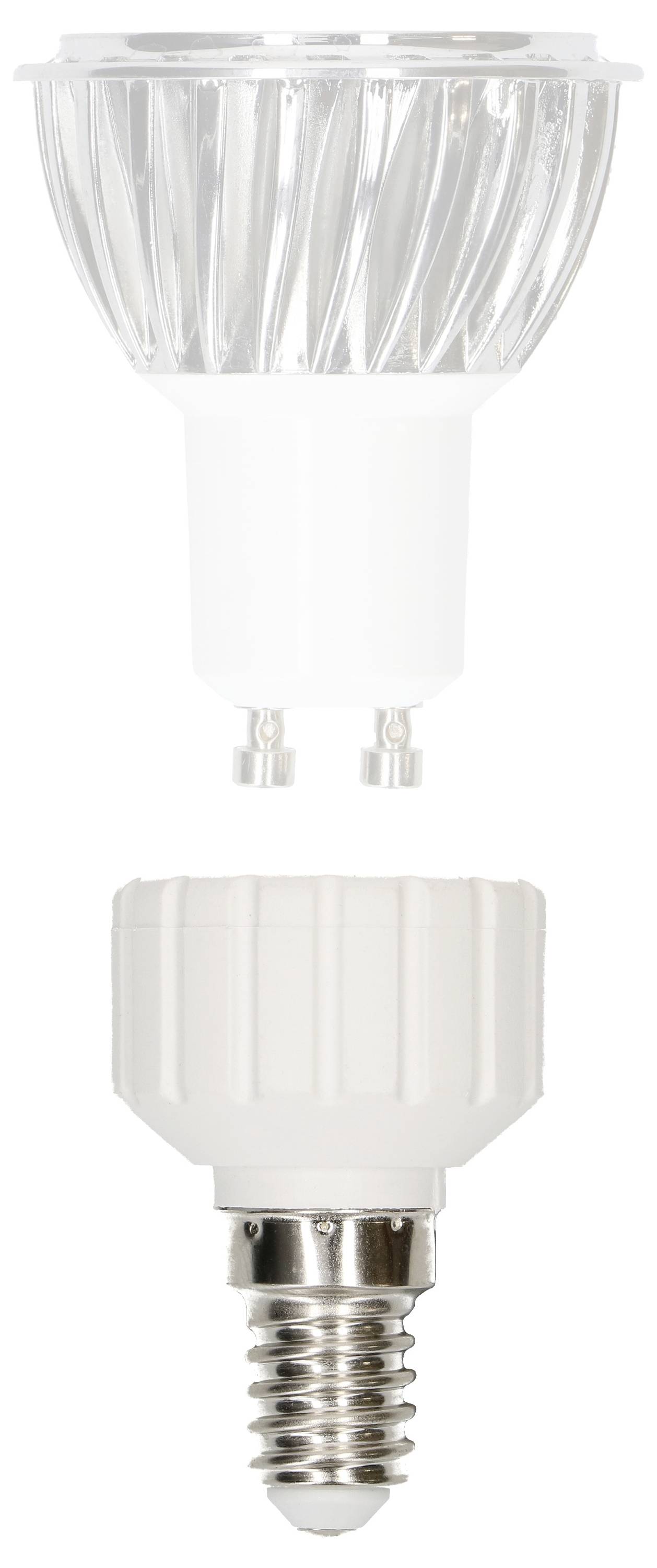 Deux lampes LED avec des culots différents : GU10 en haut, E14 en bas. Idéal pour un éclairage économe en énergie dans différents supports.