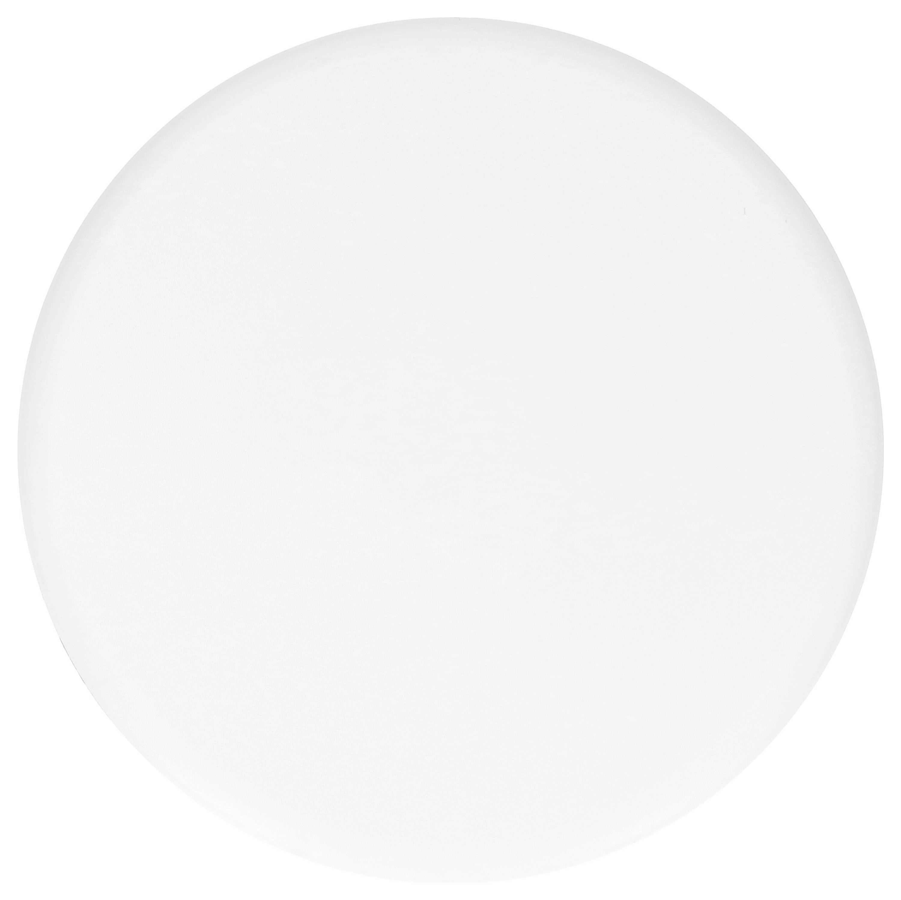 Un simple objet blanc et rond sur un fond blanc.