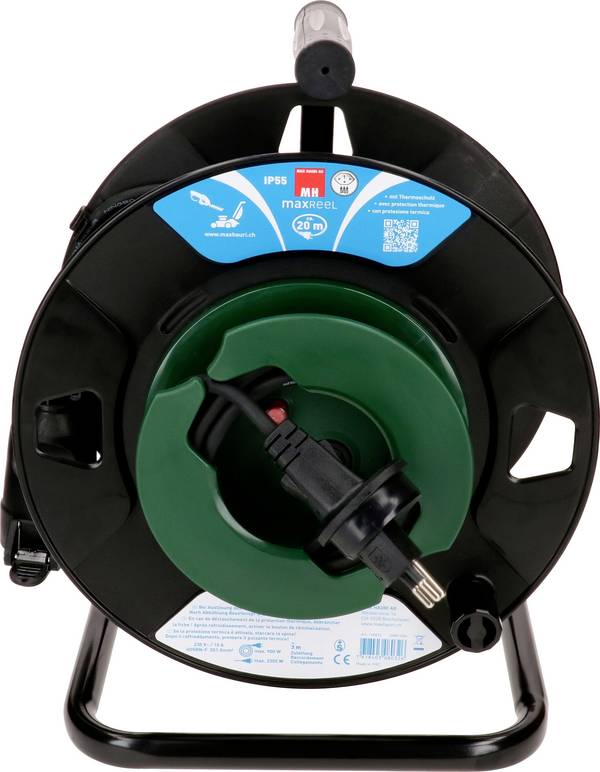 Max Hauri 169013 Enrouleur de câble 20 m noir Fiche T13
