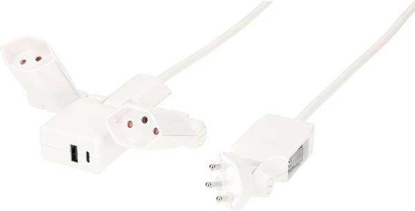 Bloc multiprise avec interrupteur Max Hauri 169430  blanc fiche CH 1 pc(s)