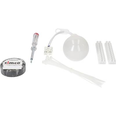 Un ensemble comprenant du ruban isolant, un testeur de phase, un cache rond, des colliers de câblage et une borne de raccordement, pour installation électrique.