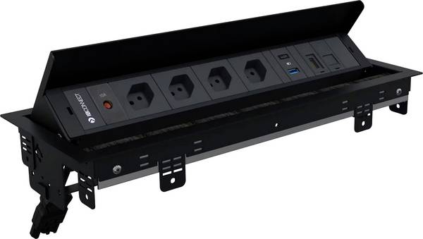 Max Hauri 174012 Multiprise encastrable  noir, anthracite fiche CH