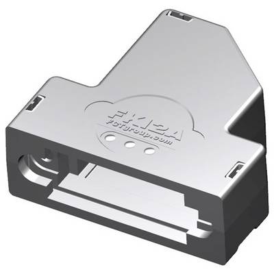 Une image en gros plan d'un connecteur électronique gris et angulaire étiqueté avec « Ruida Smart Power ». Le connecteur possède plusieurs ports et rainures.
