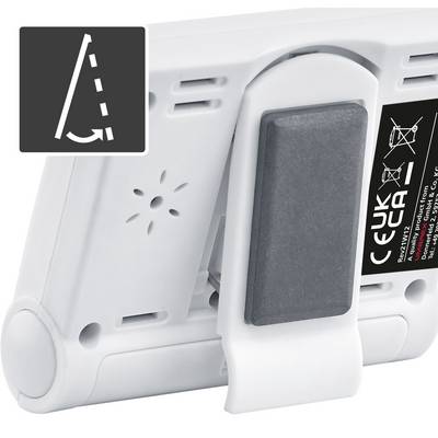 Appareil numérique avec support ; présente un design stable et anti-basculement.
