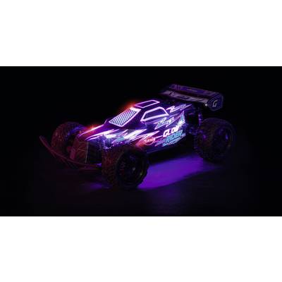 Carson Modellsport Glow Rider bleu 1:12 Auto RC électrique Buggy 100% RtR 2,4 GHz avec accu, chargeur et piles pour l'ém-8