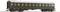 Un modèle d'un wagon de chemin de fer historique de couleur vert olive, avec plusieurs fenêtres et l'inscription « 2e classe », témoigne d'un souci de précision des détails.