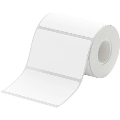 Rouleau d'étiquettes blanches rectangulaires. Idéal pour l'étiquetage des objets ; surface lisse, adhésif repositionnable.