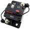 Disjoncteur noir TRU Components de 60A avec bouton de déclenchement rouge, deux bornes de connexion et logo TRU Components, utilisé pour la protection des circuits électriques.