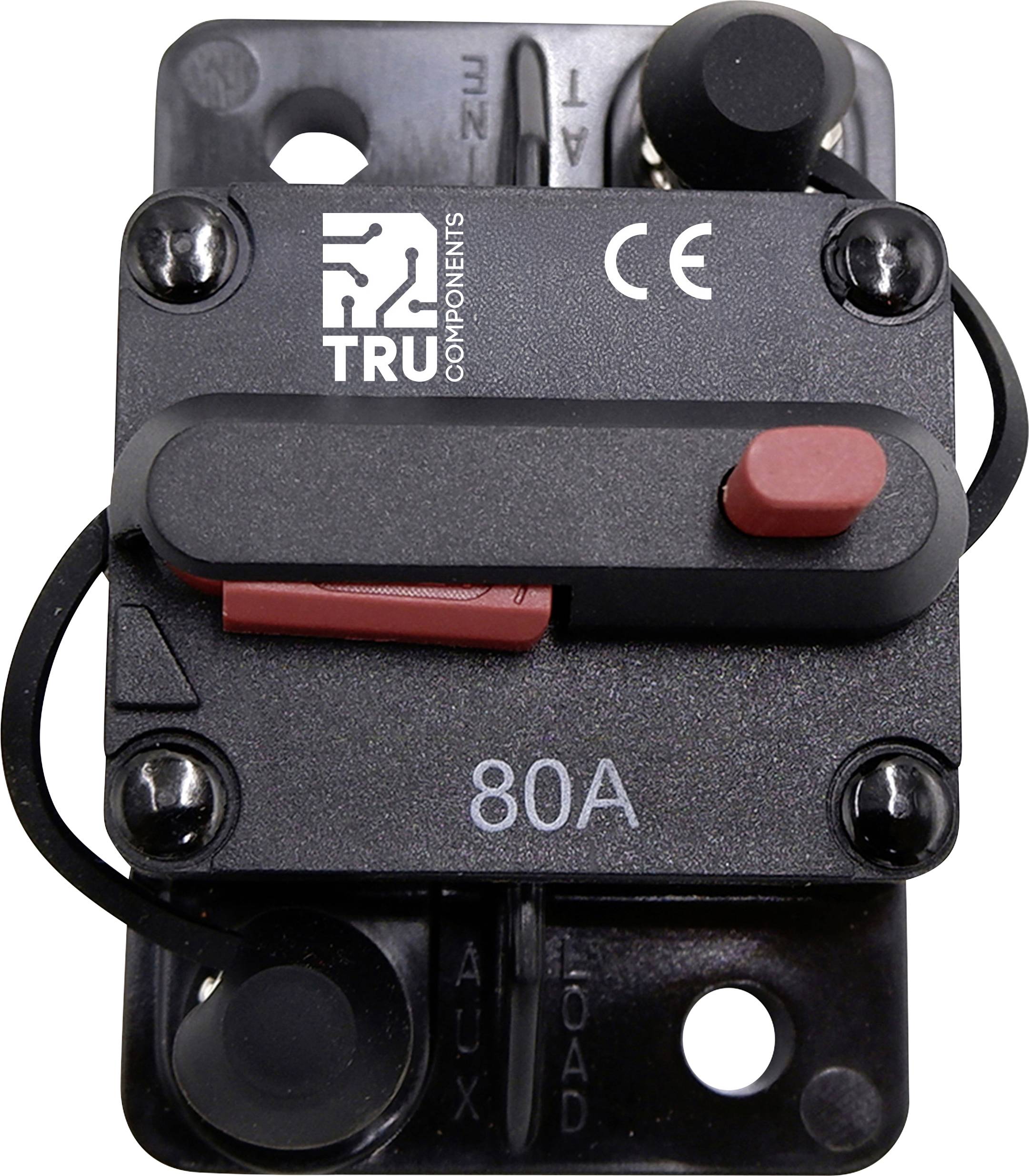 TRU COMPONENTS TC-13596596 Fuse circuit breaker 80A Black Car Fuses