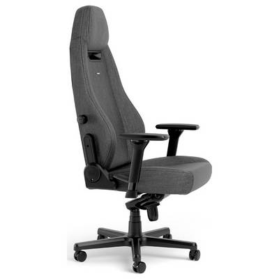 Chaise de bureau ergonomique avec dossier haut, revêtement en tissu gris, accoudoirs réglables et base à roulettes pour un confort d'assise optimal.