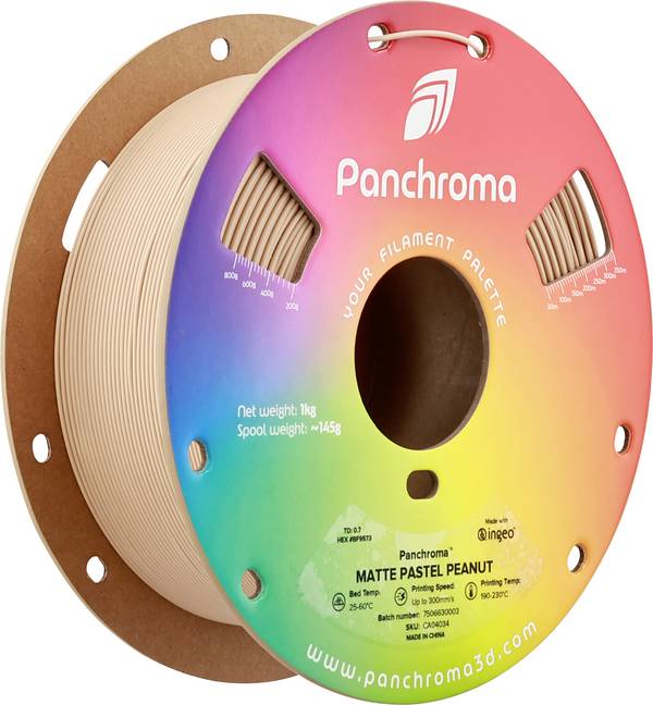 Polymaker CA04034 Panchroma™ Matte Filament PLA mat, faible densité 1.75 mm 1000 g Pastel Peanut, brun cacahuète  1 pc(s)