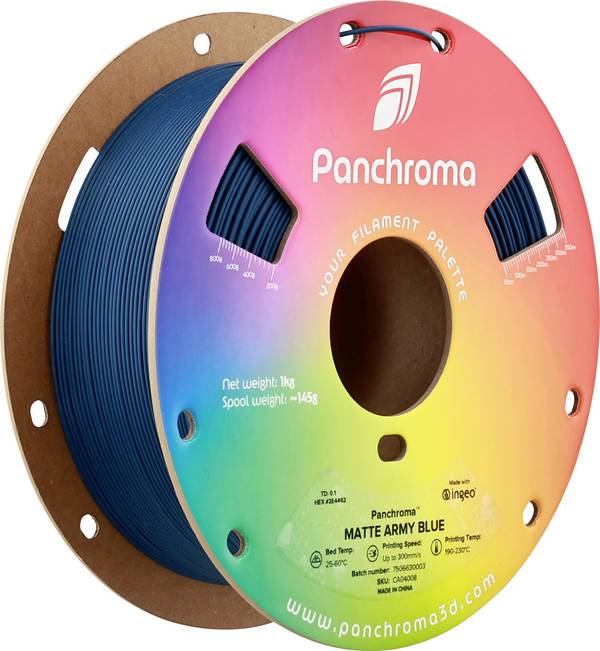 Polymaker CA04008 Panchroma™ Matte Filament PLA mat, faible teneur en plastique 1.75 mm 1000 g Army Blue  1 pc(s)