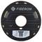 Une bobine noire avec le logo 'FIBERON' et des spécifications techniques telles que le poids, le type de matériau (PA6-GF25), la vitesse d'impression et un code QR.