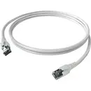 Easylan CP1KWBWBW0050 RJ45 Câble réseau, câble patch CAT 6a S/FTP 5 m blanc blindage double, sans halogène, ignifuge 1 p