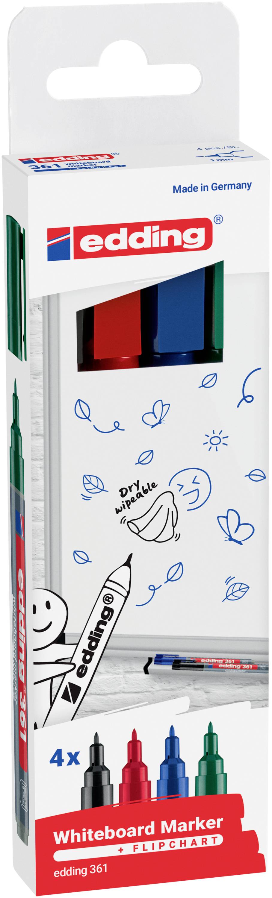 Edding EDDING - 361 Whiteboard-Marker farbsortiert 1.0 mm 4 St. 4-361-4-2 Marqueur tableau blanc 1 pc(s)-0