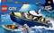 Set de construction LEGO 'Bateau de police' de la série City. Présente un grand bateau de police avec des figurines en action sur l'eau. Contient 264 pièces. Convient à partir de 6 ans.