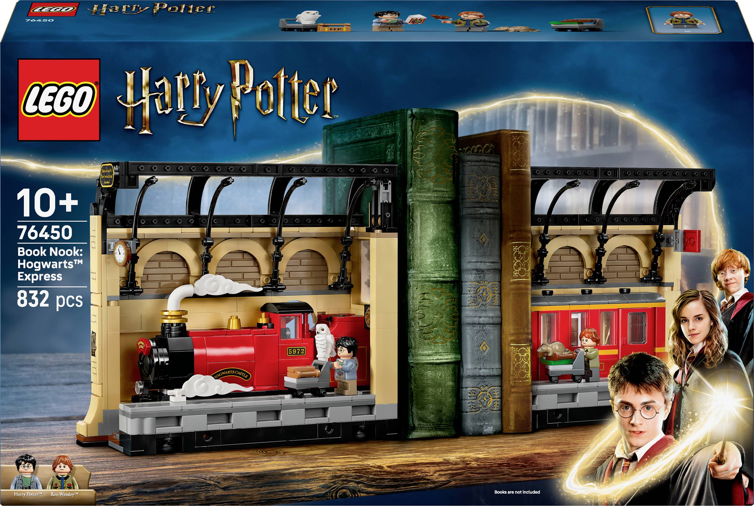 Set LEGO 'Harry Potter' 76450 : Serre-livres avec 'Poudlard Express', adapté à partir de 10 ans, contient 832 pièces.