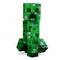 Personnage de jouet en plastique vert pixelisé avec une structure en blocs, semblable à un Creeper d'un jeu vidéo populaire.