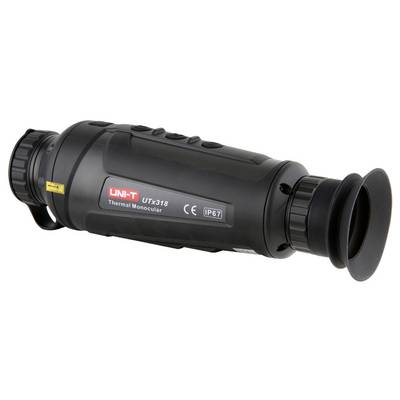 Caméra thermique portable noire 'UNI-T UTx318' avec oculaire et touches de commande, adaptée aux observations nocturnes, étanche (IP67).