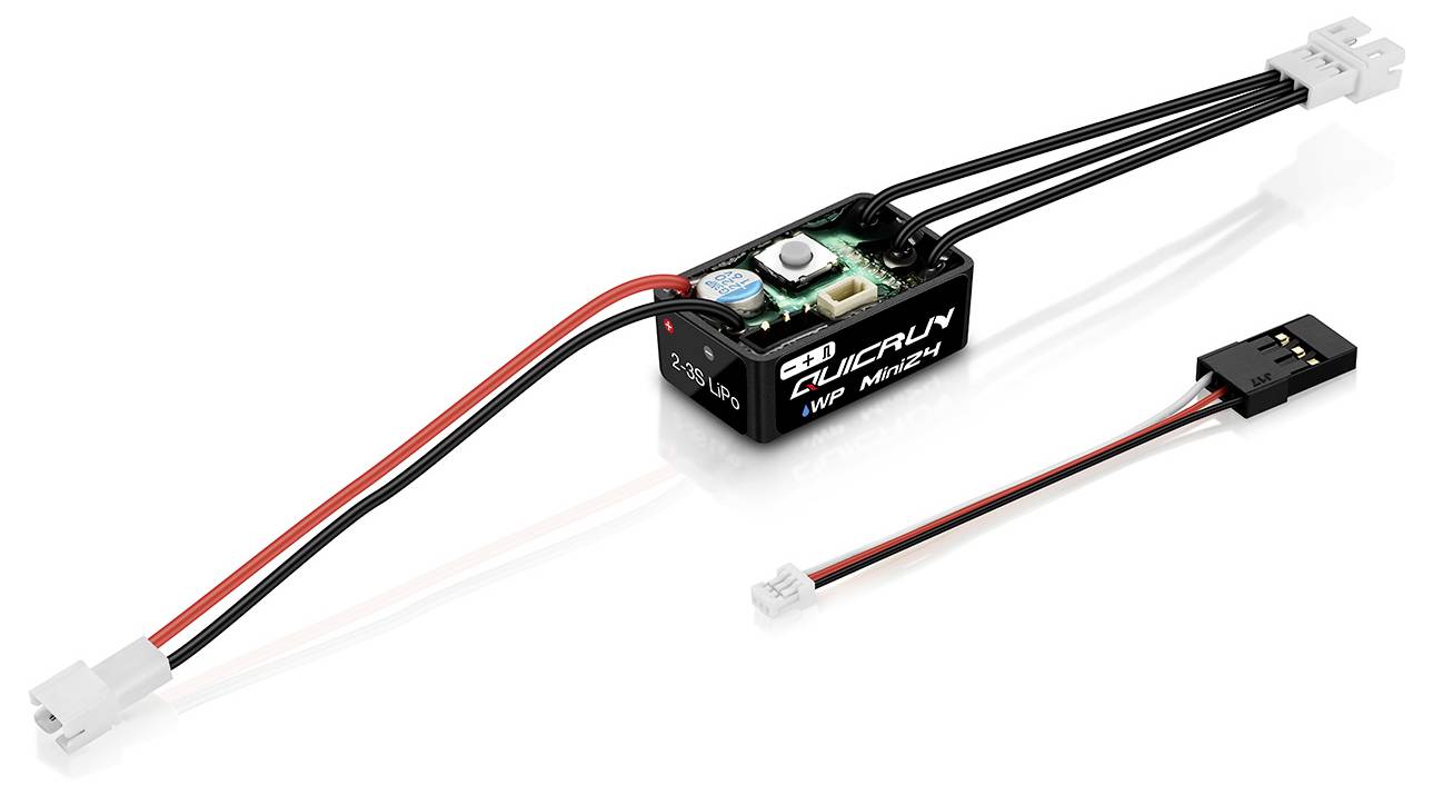 Un module de régulateur électronique avec câbles de raccordement et câble de connexion séparé, destiné à être utilisé dans des véhicules télécommandés.