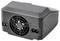 Un chargeur noir avec un ventilateur, doté de connexions pour courant continu (6-30V) et courant alternatif (100-240V~), adapté à différentes tensions.
