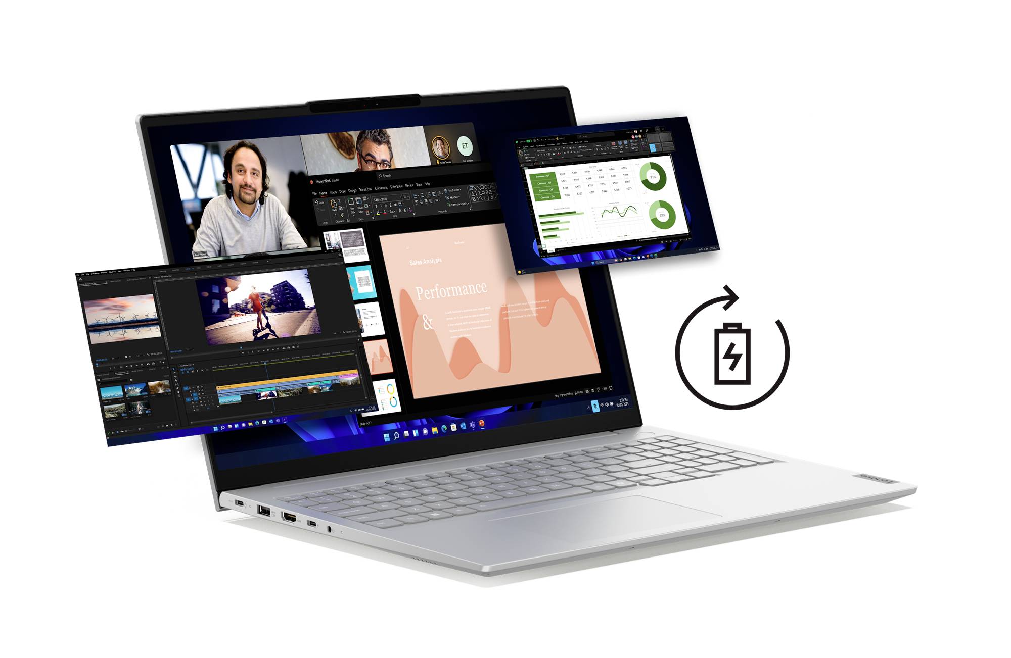 Lenovo Notebook ThinkBook 16 G8 40.6 cm (16 pouces) WUXGA Intel® Core™ Ultra 7 (Series 2) 255H 32 GB RAM 1 TB SSD allema-16