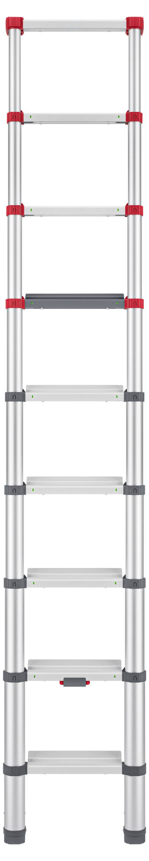 Échelle télescopique multiéchelons en aluminium, pliable pour un rangement et un transport faciles, adaptée à un usage domestique.