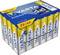 Un pack de 24 piles alcalines AA Varta Energy, conçu dans les couleurs bleu et jaune.