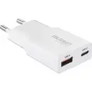 VOLTCRAFT UC-1C1A20W01 Chargeur USB 20 W 1x USB-A, 1x USB-C® Fast Charge, Power Delivery 3.0 blanc GaN