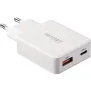VOLTCRAFT UC-1C1A65W01 Chargeur USB 65 W 1x USB-A, 1x USB-C® Fast Charge, Power Delivery 3.0 blanc GaN