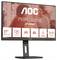 Un moniteur informatique AOC de 27 pouces, UHD, avec technologie IPS, 60 Hz, support réglable et haut-parleurs intégrés.