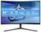 Un moniteur incurvé de 32 pouces affiche un motard en mouvement. L'écran offre une résolution Quad HD, un taux de rafraîchissement de 240 Hz, un temps de réponse de 0,5 ms et la technologie AMD FreeSync.