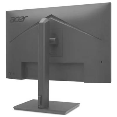 Un écran d'ordinateur de la marque Acer, avec un socle rectangulaire et un design épuré, vu de dos.