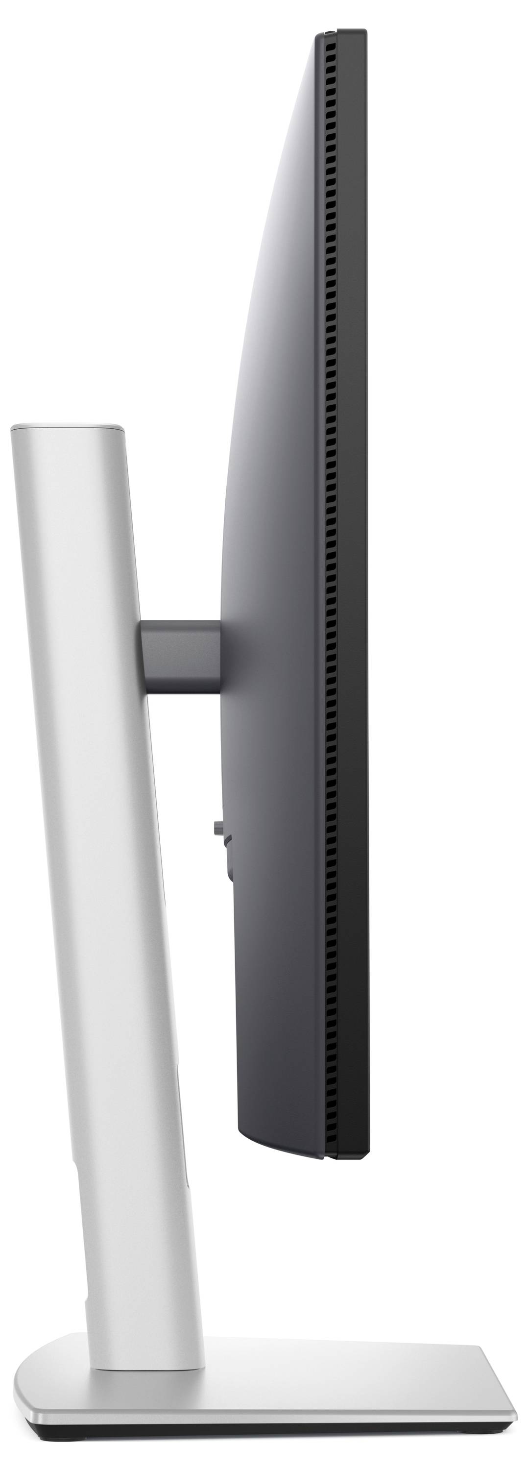 Un moniteur d'ordinateur moderne et élégant vu de profil, monté sur un support stable.