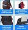 L'image présente un sac à dos doté des caractéristiques suivantes : « Tissu robuste en polyester 1200D », « Petite pochette amovible avec 7 poches », « Organisation complète multi-poches » et « Compartiment rembourré pour ordinateur portable ».