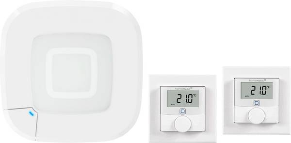 Homematic IP sans fil Kit de démarrage plancher chauffant connecté  pour 2 pièces HmIP-HAP2+HmIP-BWTH