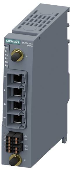 Commutateur industriel réseau Siemens, modèle Scalance W700, doté de plusieurs ports Ethernet pour la communication de données.
