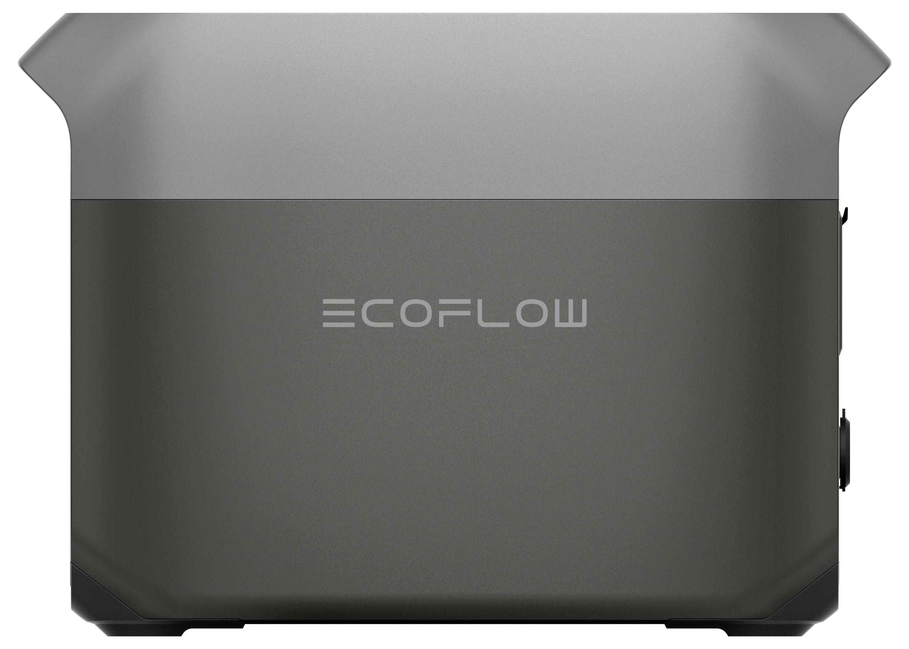 Une station d'énergie portable EcoFlow en design noir. Elle sert de source d'alimentation mobile, adaptée aux utilisations extérieures et en cas d'urgence.