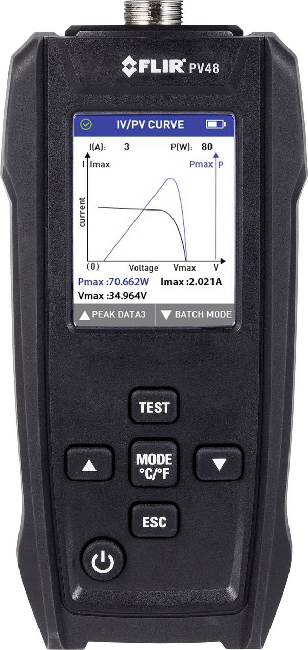 FLIR Solarpanel-Tester und I-V-Kennlinien-Tracer mit Temperaturmessungen PV48 Testeur de panneau solaire