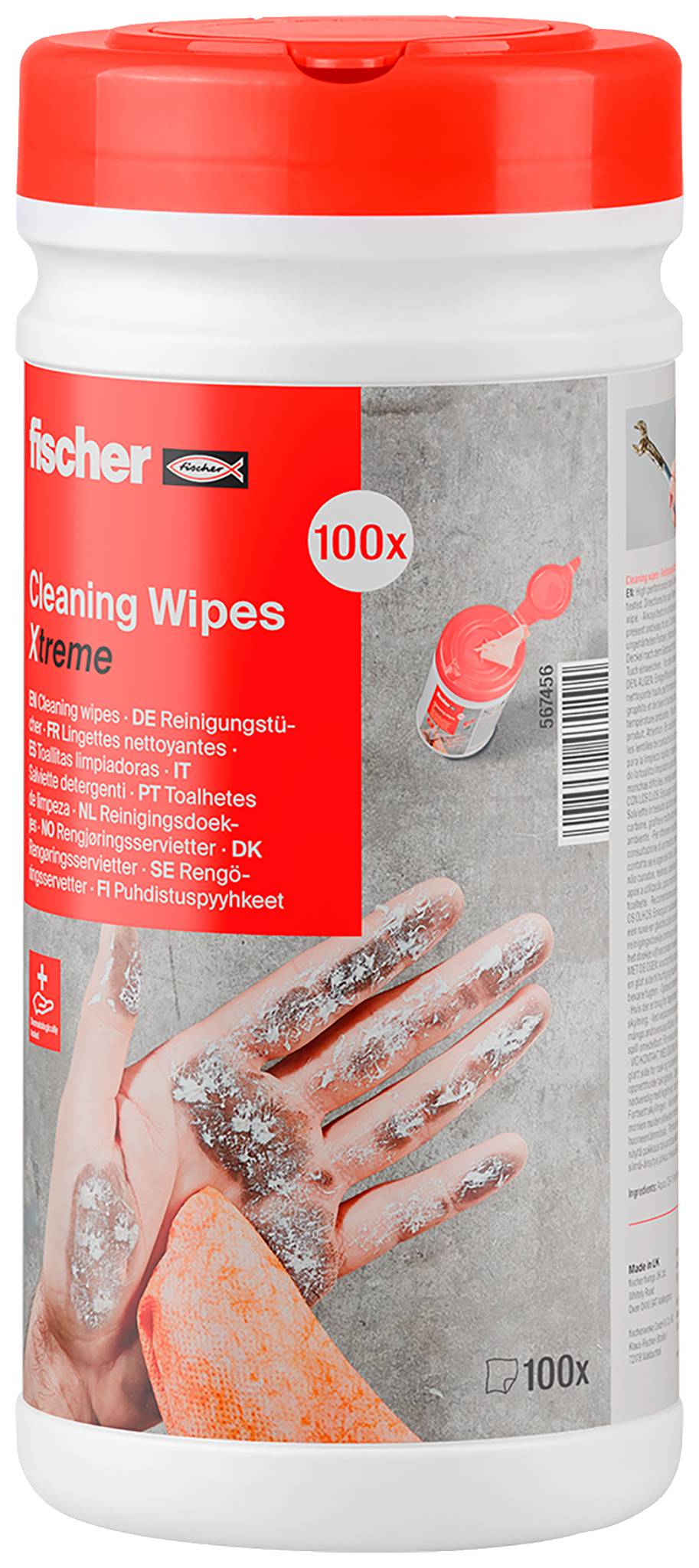Fischer 567456 Xtreme Cleaning tissue 100 pcs cloth wipes efficien...