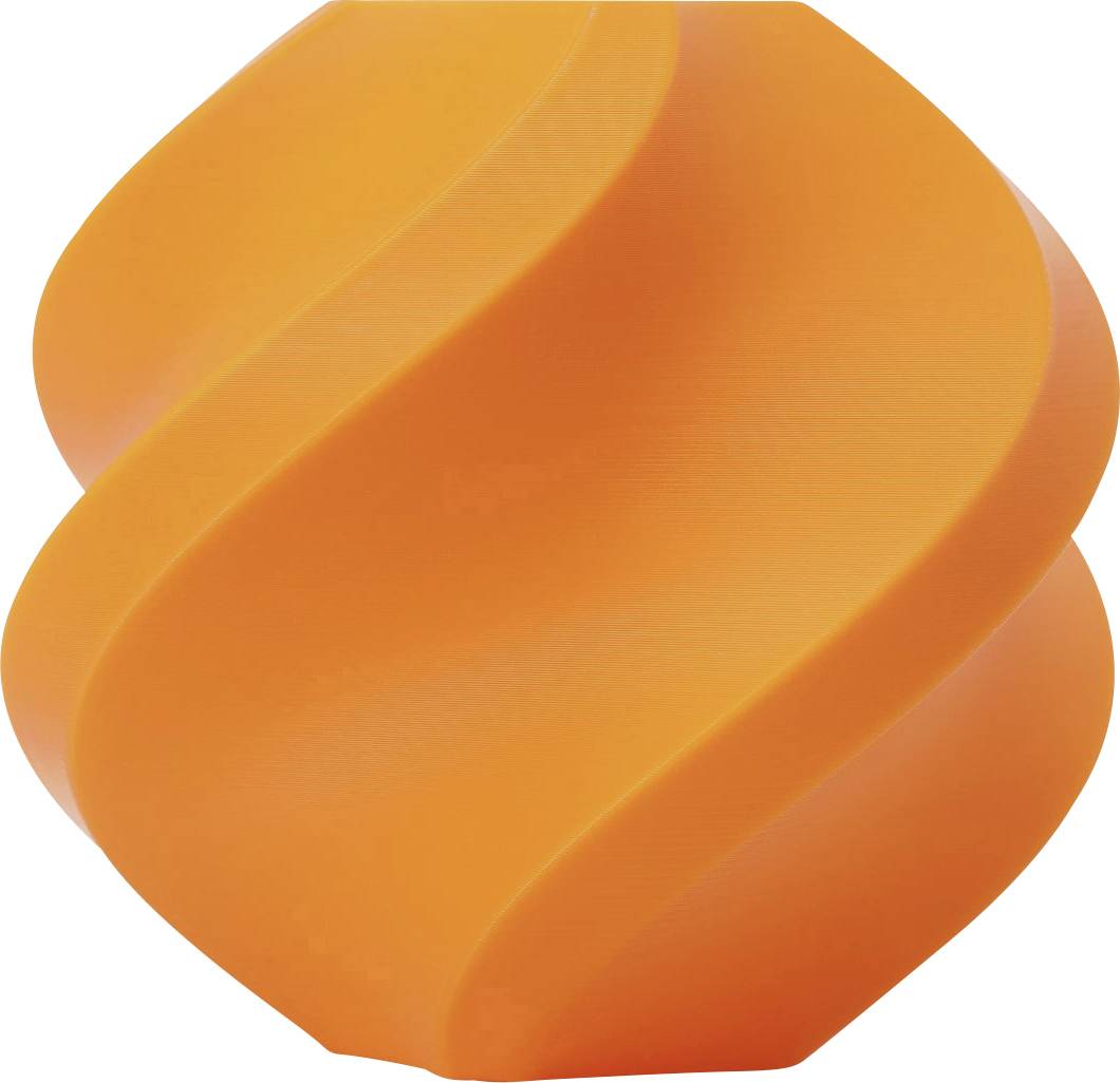 Orange, objet tordu en spirale, ressemblant à une sculpture moderne.