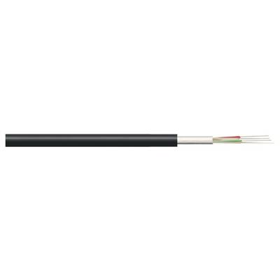 Un câble coaxial dont l'extrémité dénudée montre trois fils de couleurs : rouge, vert et blanc.