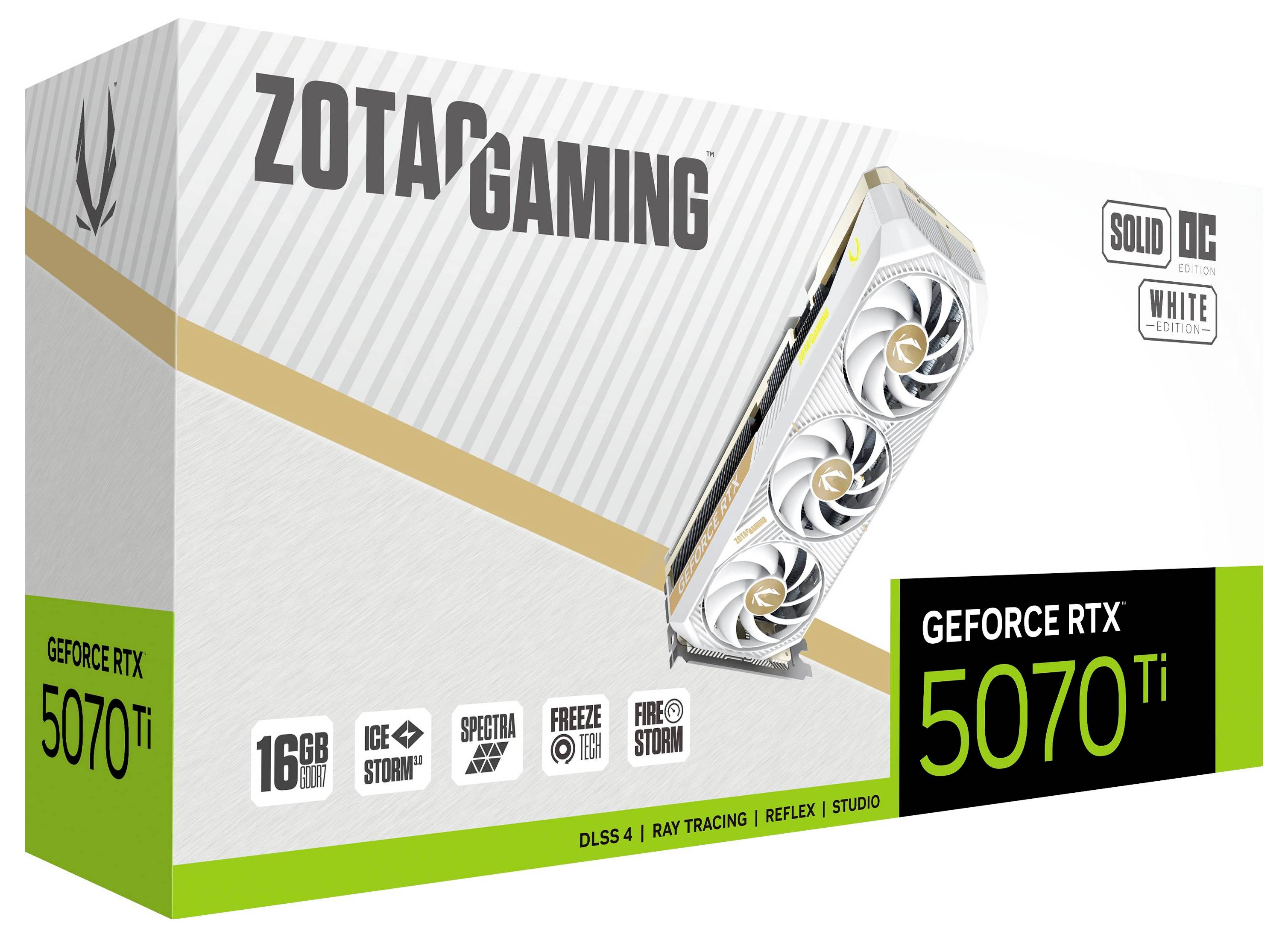 Zotac Carte graphique Nvidia GeForce RTX 5070 Ti 16 GB GDDR7-VRAM PCIe x16 HDMI™, DisplayPort volcan-4