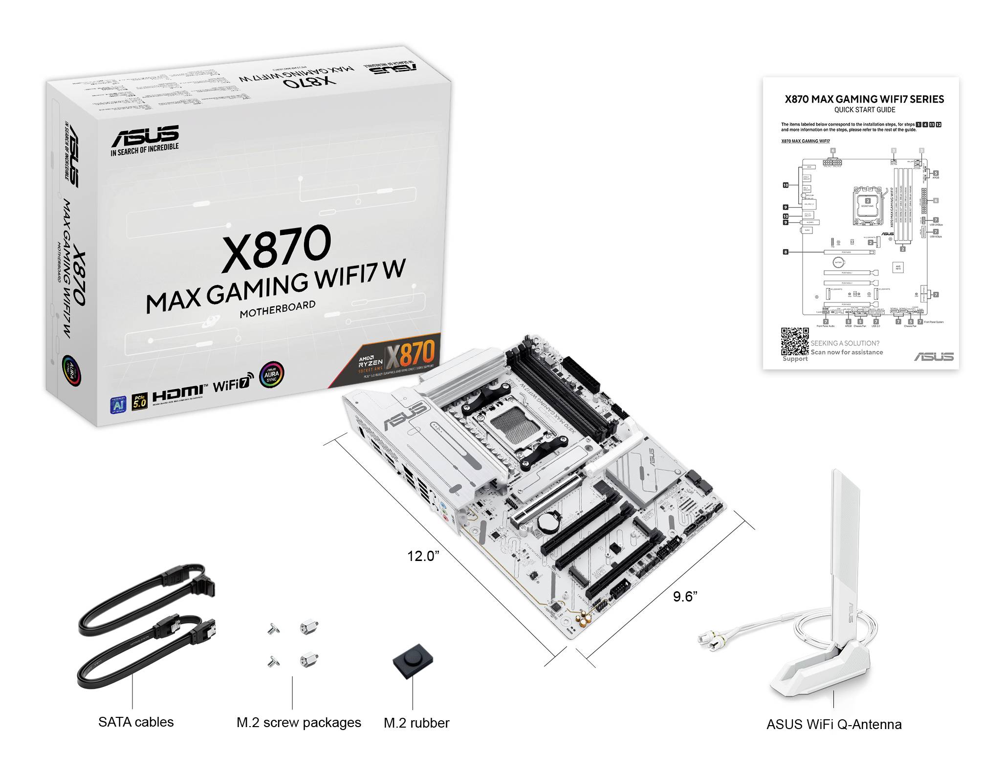 Asus X870 MAX Carte mère Socket (PC) AMD® AM5 Facteur de forme (détails) ATX Chipset de la carte mère AMD® X870-11