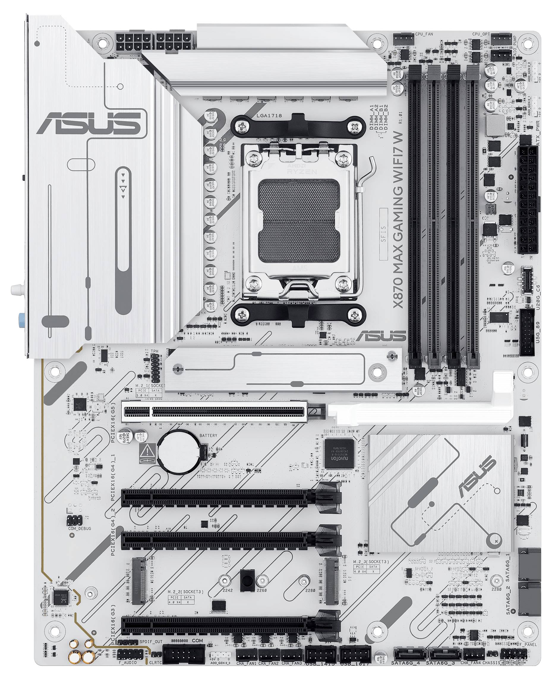 Asus X870 MAX Carte mère Socket (PC) AMD® AM5 Facteur de forme (détails) ATX Chipset de la carte mère AMD® X870-1