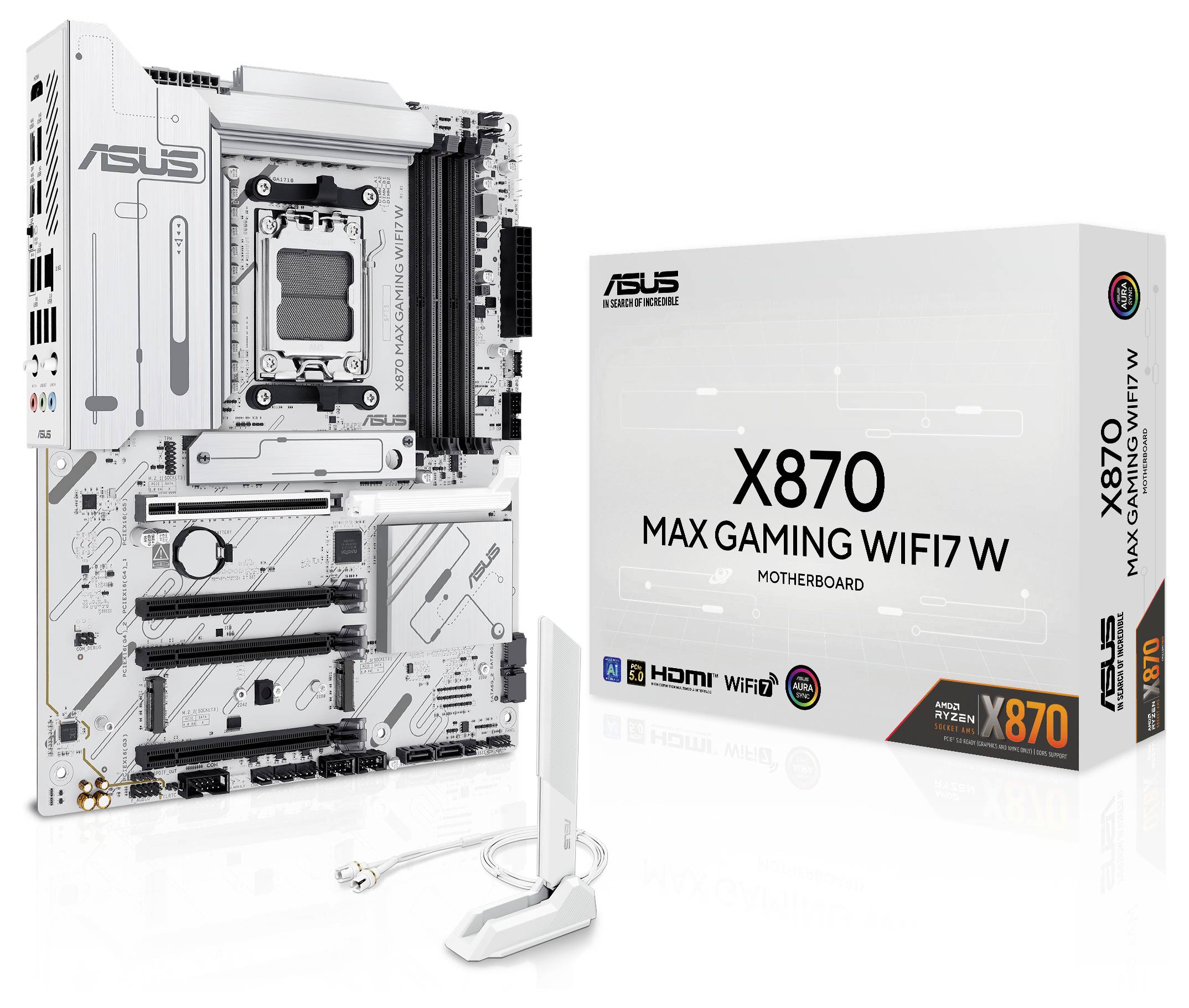 Asus X870 MAX Carte mère Socket (PC) AMD® AM5 Facteur de forme (détails) ATX Chipset de la carte mère AMD® X870-6