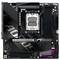 Illustration d'une carte mère GIGABYTE B650M AORUS ELITE AX avec socket AM5, emplacements PCIe et plusieurs ports USB.