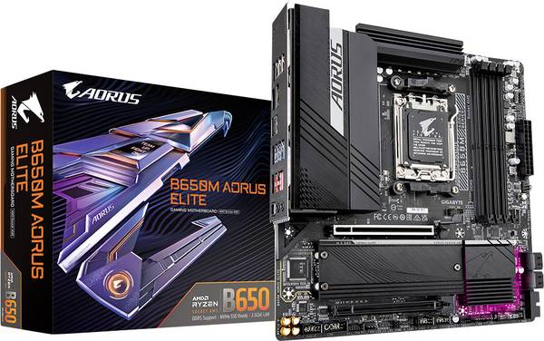 Gigabyte B650M AORUS ELITE Carte mère Socket (PC) AMD® AM5 Facteur de forme (détails) ATX Chipset de la carte mère AMD® B650