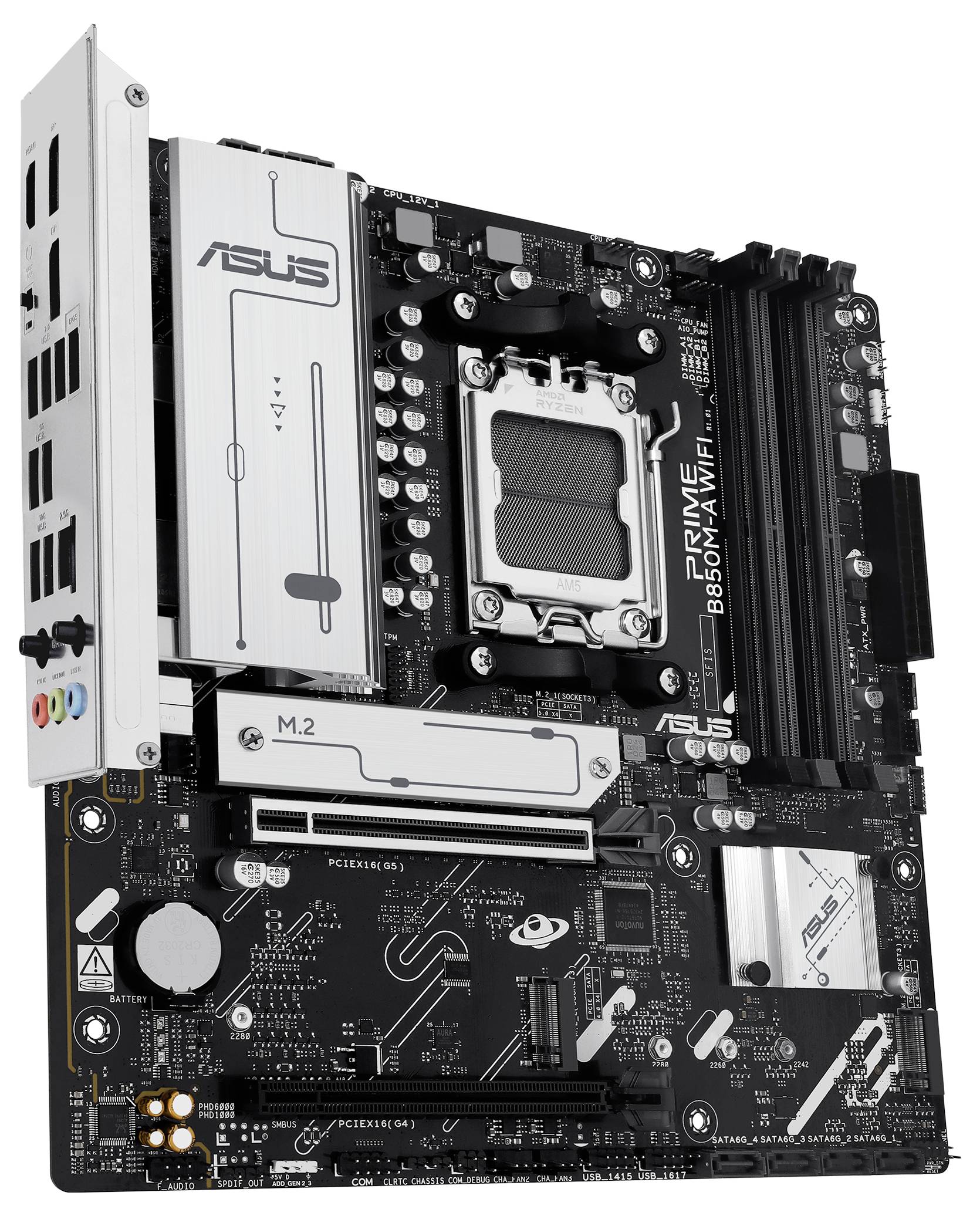 Asus PRIME B850M-A Carte mère Socket (PC) AMD® AM5 Facteur de forme (détails) Micro-ATX Chipset de la carte mère AMD® B8-4
